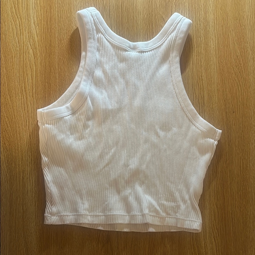 White Ribbed Tank Top - Picture 3 of 3